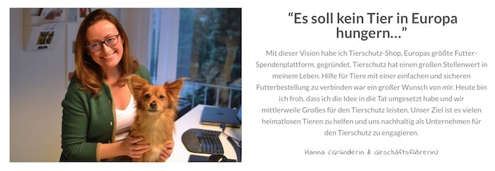 Tierschutz-Shop Werbung