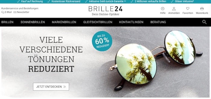 Brille24 Webseite