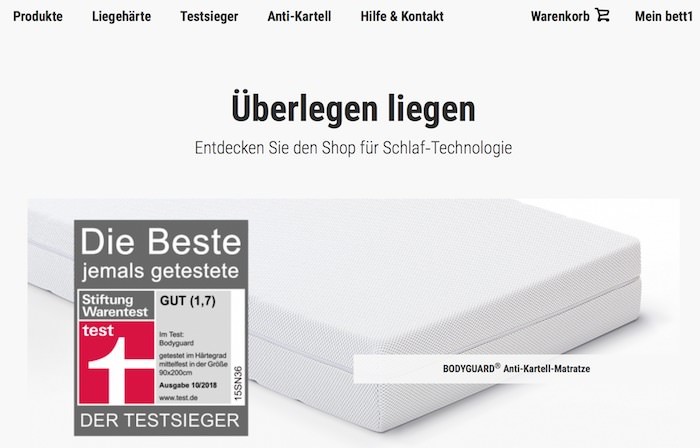 Bett1.de Webseite