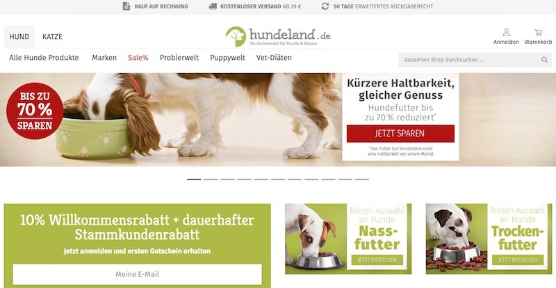 Hundeland Webseite